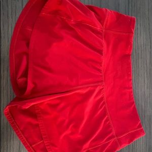 Red Lululemon Speed Up Shorts